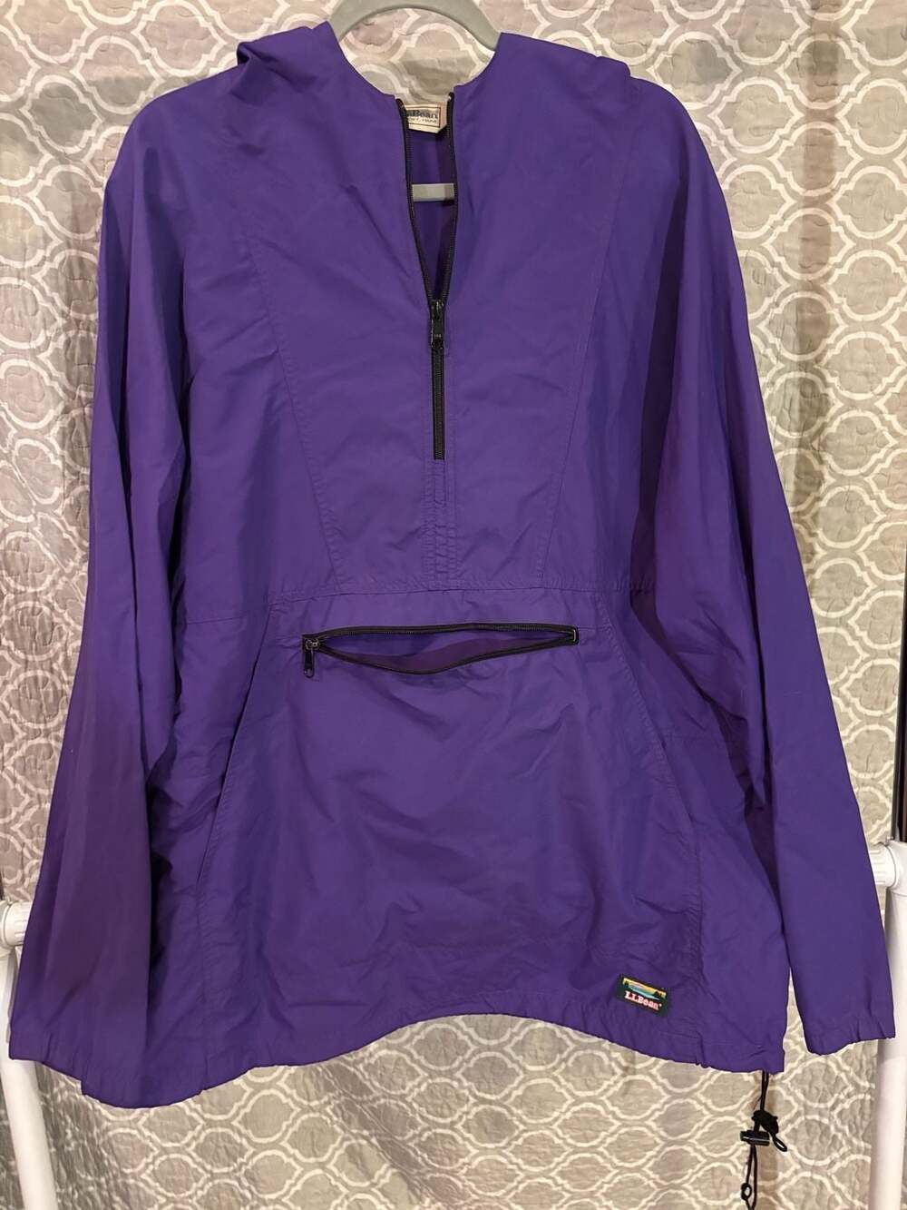 Vintage L.L.Bean Purple Anorak Windbreaker Jacket Made in USA Men's XL Tall